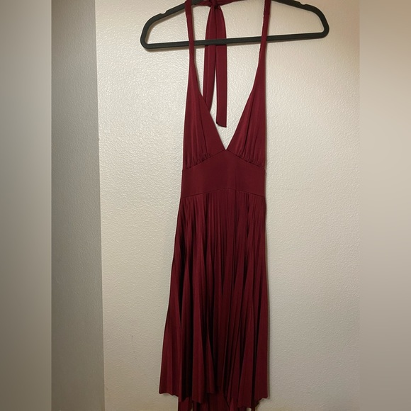 Maroon Baby Doll Halter Dress - Picture 8 of 9